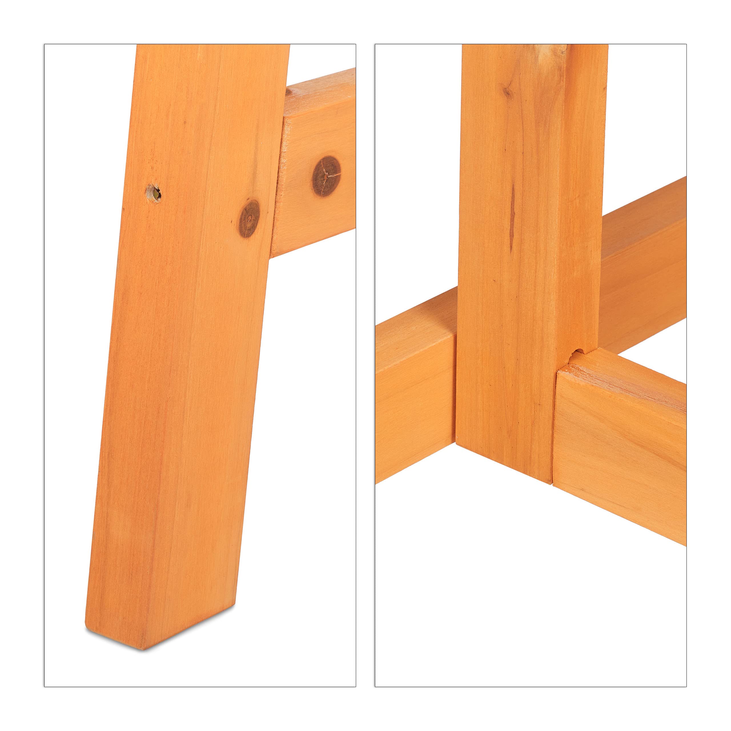 Relaxdays Tavolino Pieghevole, Semicerchio, Balcone e Giardino, Legno di Abete, Outdoor, HxLxP: 74x80x50 cm, Naturale