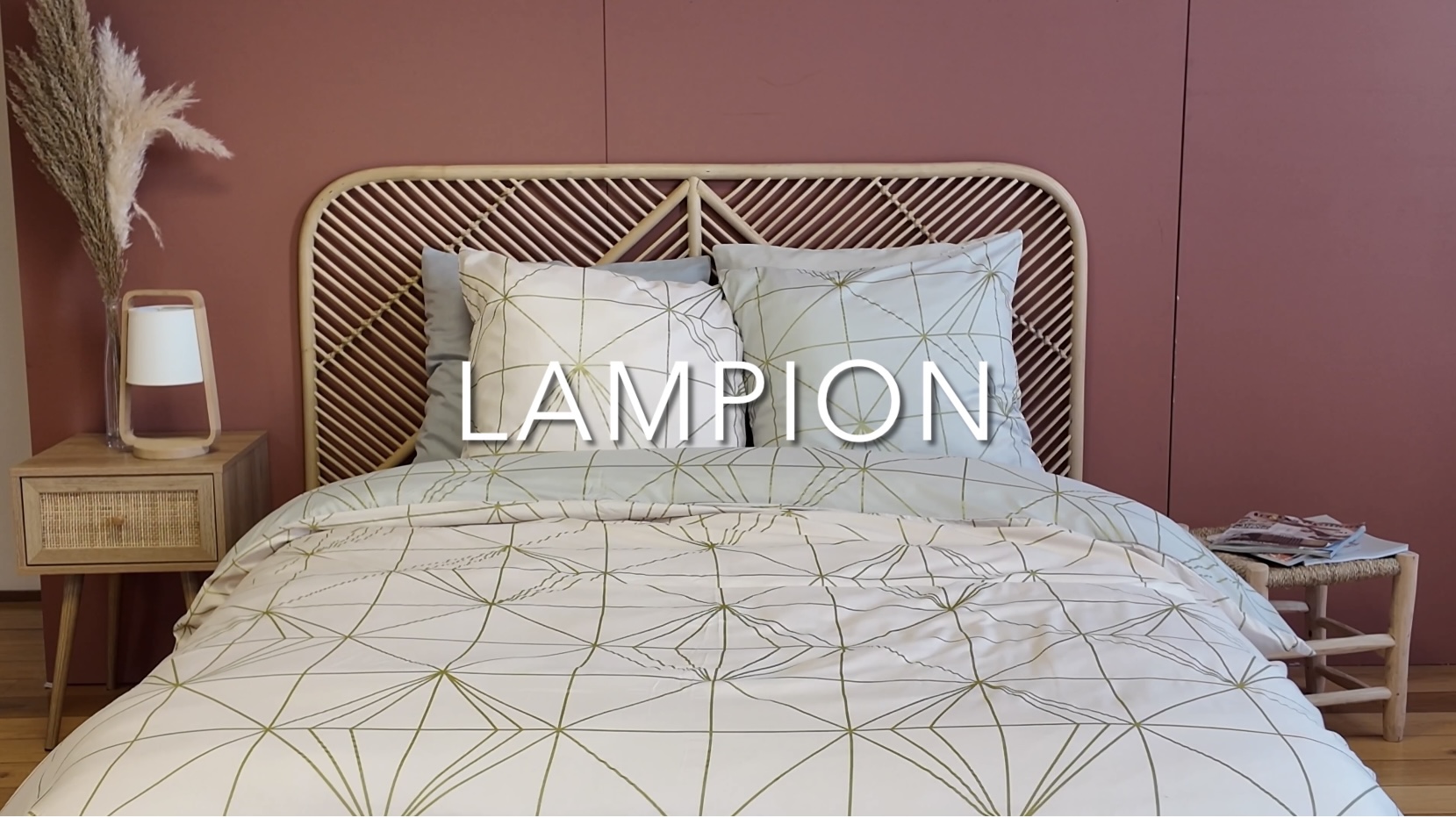 Parure De Lit 240x260 Cm CÔTE DECO - Housse De Couette + 2 Taies D'oreiller 63x63 Cm, 100% Coton Lavé, Motif Géométrique - 12