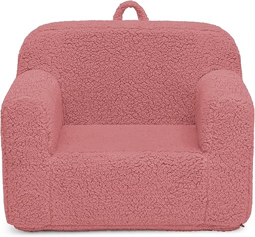 Delta Children Sherpa Cozee Chair - Silla de espuma para niños a partir de 18 meses, color rosa