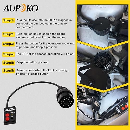 Miniatura 6 de Aupoko Herramienta de servicio de restablecimiento de aceite, 20 pines, enchufe OBD, herramienta de reinicio de aceite de repuesto para BMW
