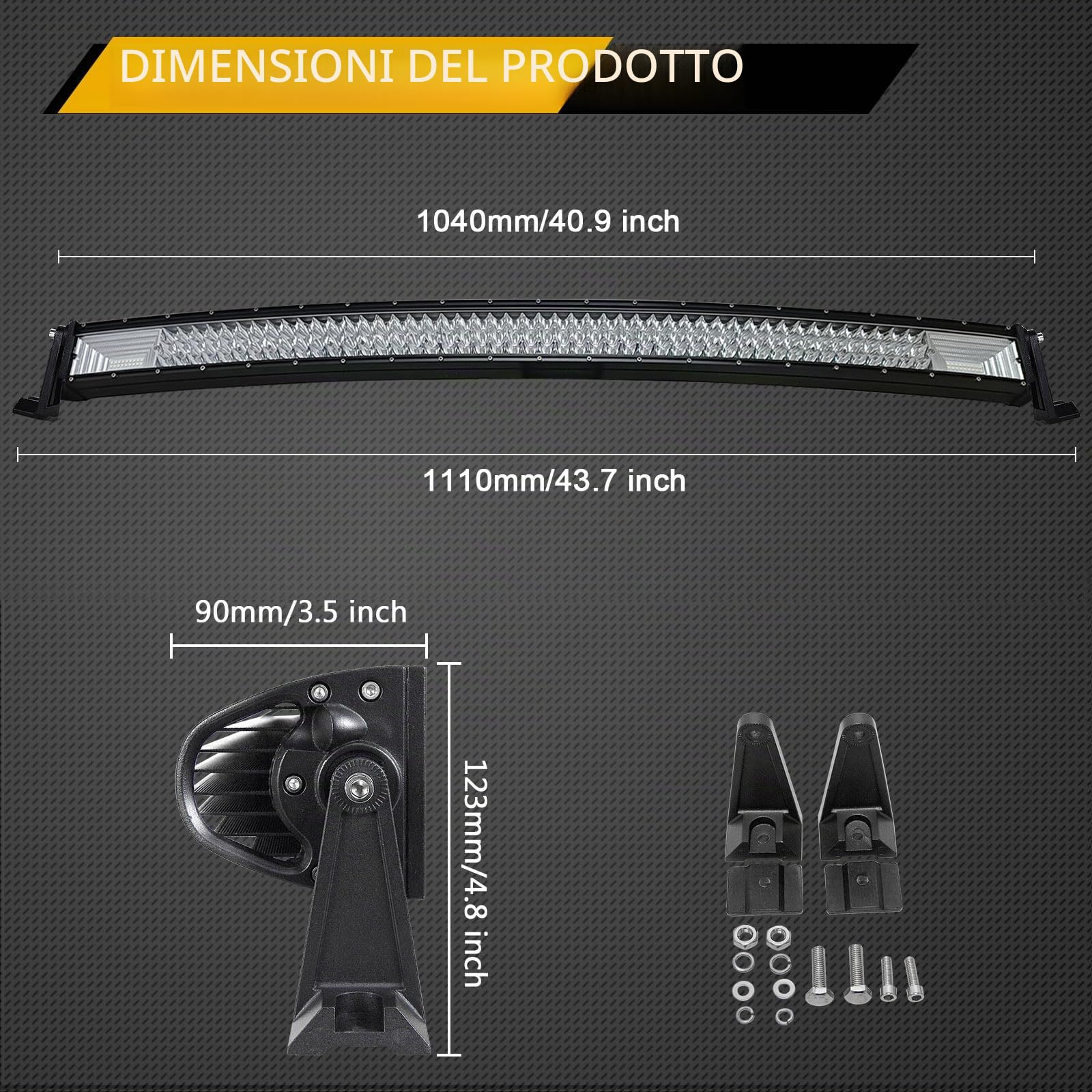 Willpower 540W arco Barra Led Fuoristrada Con 12V Cablaggio Kit, 42 pollice Barra a led 12v per Auto Trattore Camion ATV Barca 4x4