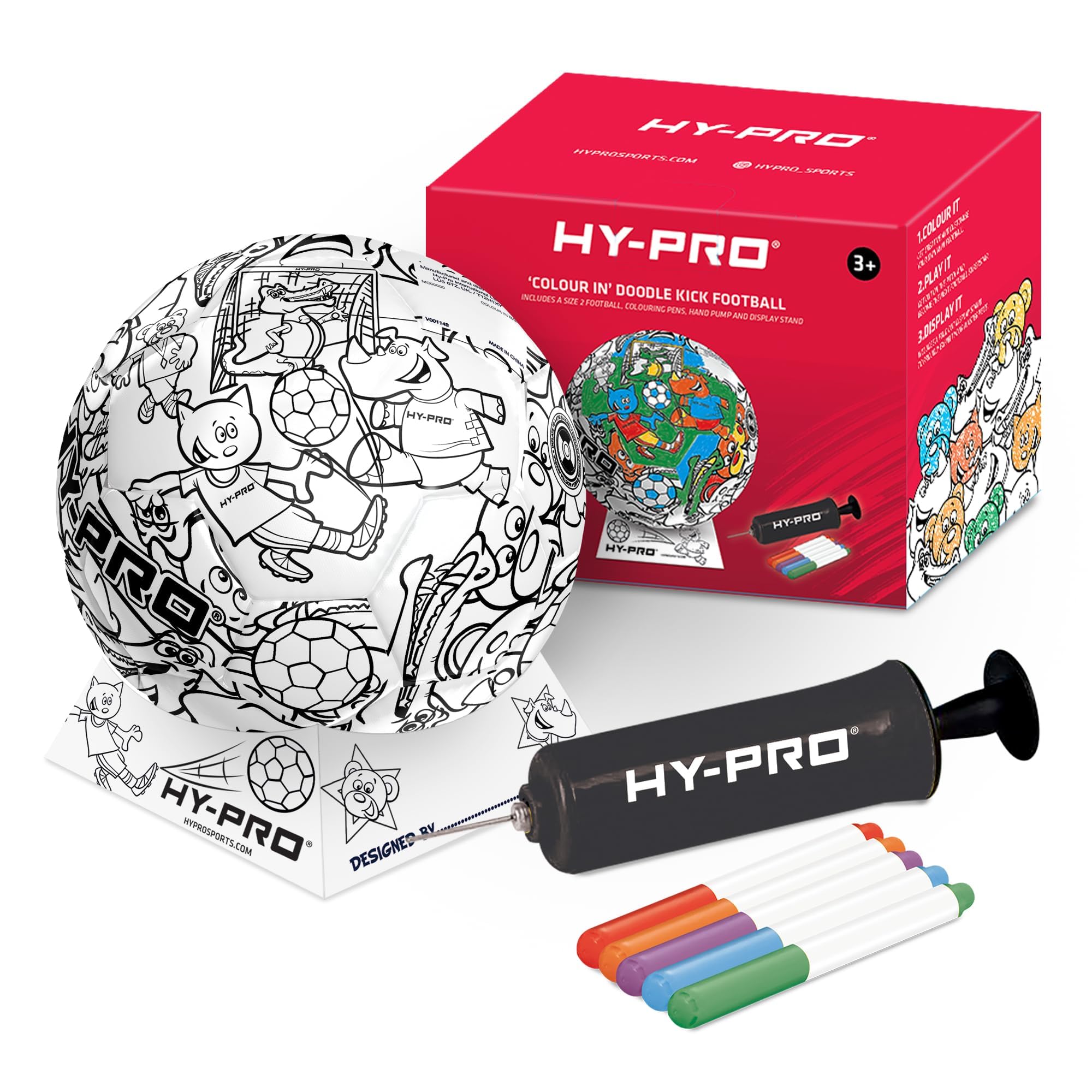Hy-pro Colour-In Football - Kids - White