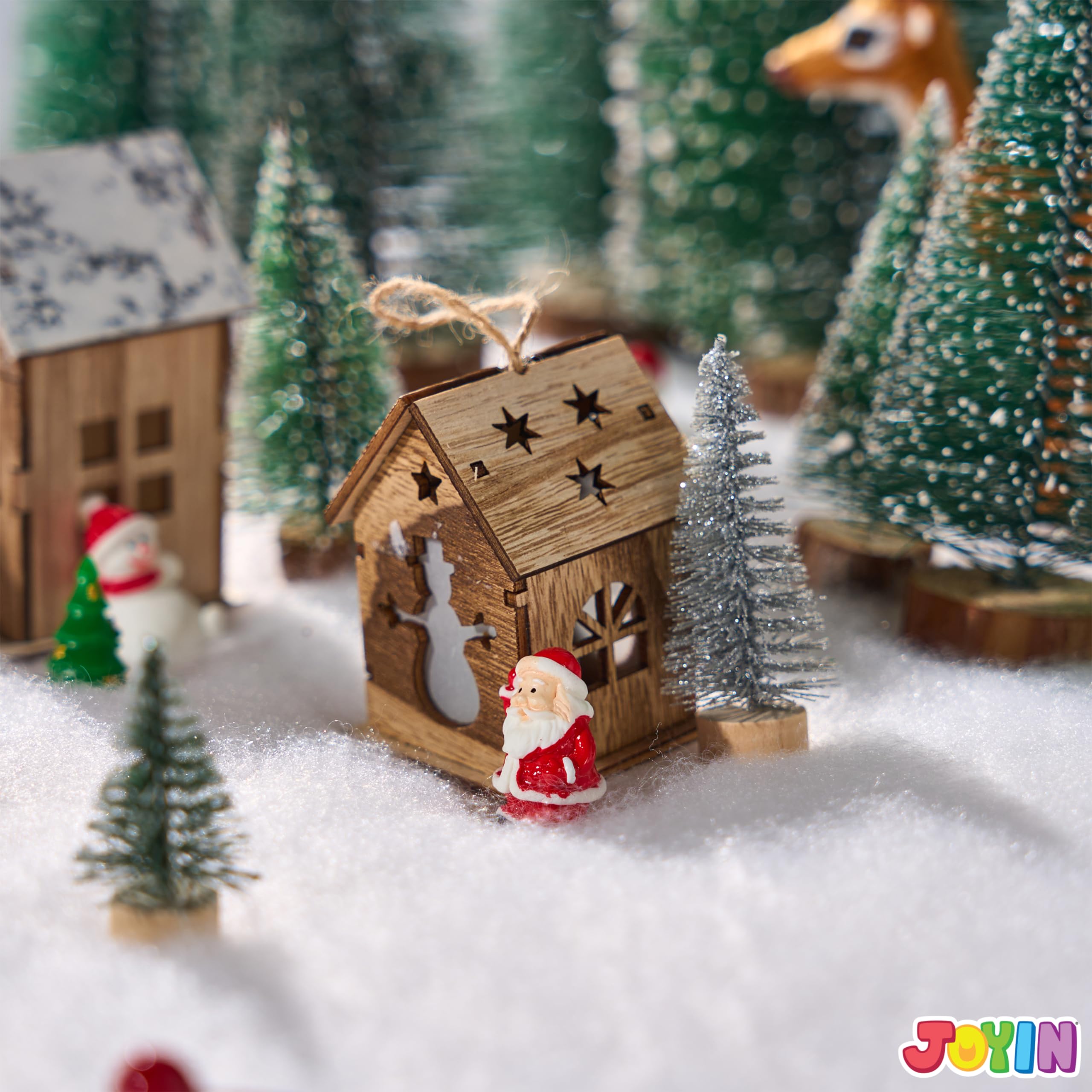 JOYIN Weihnachts-Schneedecken (3er-Pack), 38.1cm x300cm, weiche, Dicke Kunstschneedecke, Schneerollen, Schneeplatten, Kunstschnee-Baumwollstoff für Weihnachtsferien-Winterdekoration
