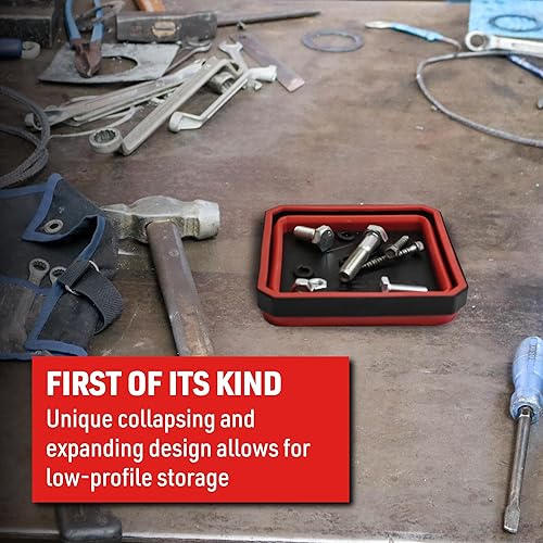Miniatura 6 de E-Z Red RD - Organizador expandible EZTRAY-Q hecho de cuerpo de silicona fuerte y flexible y bandeja magnética de piezas de placa ABS, una grande