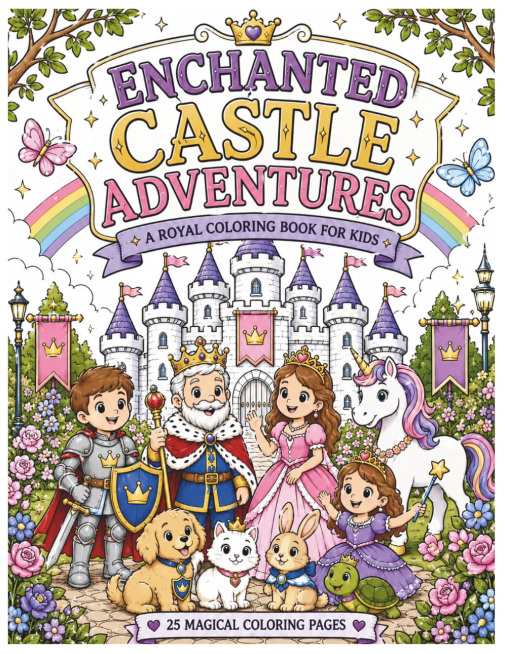 Enchanted Castle Adventures: Book 6: 25 Magical Coloring Pages Filled with Castles, Dragons, Fairies, Unicorns & Royal Adventures! (Fantasy Friends Coloring Adventures)