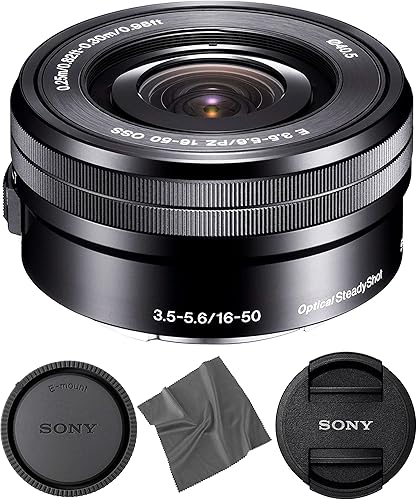 Sony SELP1650 0.630-1.969 in OSS Lens: Sony E PZ 0.630-1.969 in f/3.5-5.6 OSS Lens (negro) + Pro Starter Bundle Combo - Versión internacional