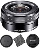 Sony SELP1650 16-50mm OSS Lens: Sony E PZ 16-50mm f/3.5-5.6 OSS Lens (Black) + Pro Starter Bundle Kit Combo - International Version (1 Year Warranty)