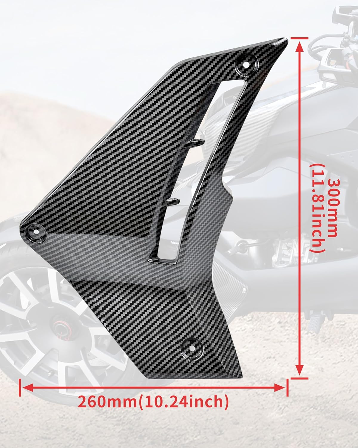 2PCS Lower Fairing Panels for Can Am Ryker, Carbon Fiber Pattern Lower Panels Fairing Pads Protector Trim Cover for Can Am Ryker 600 900 Sport Rally Models Accessories