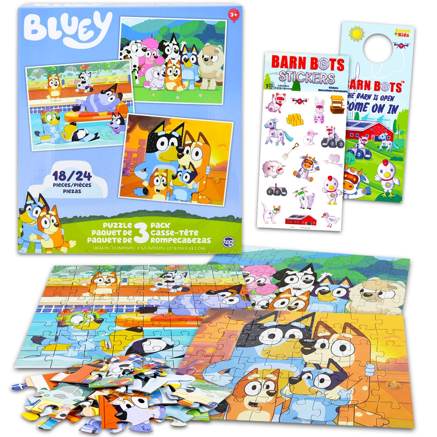 Amazon.com: Bluey Puzzle Activity Set for Kids - Bundle with 3