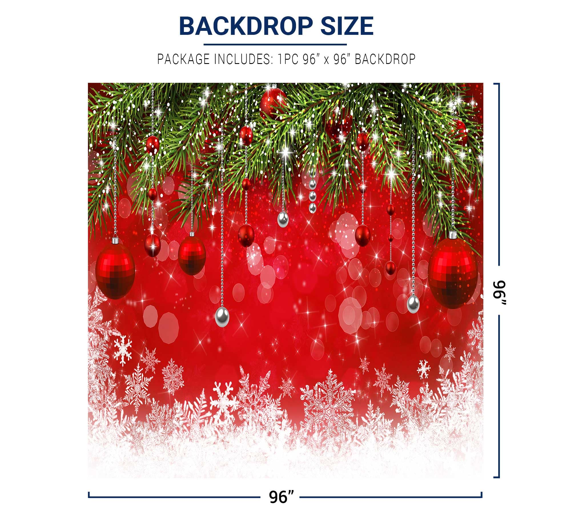 Allenjoy Weihnachts-Hintergrundstoff 2,4x1,8 M – Mit Schneeflocken, Gold & Glitzer Für Fotografie