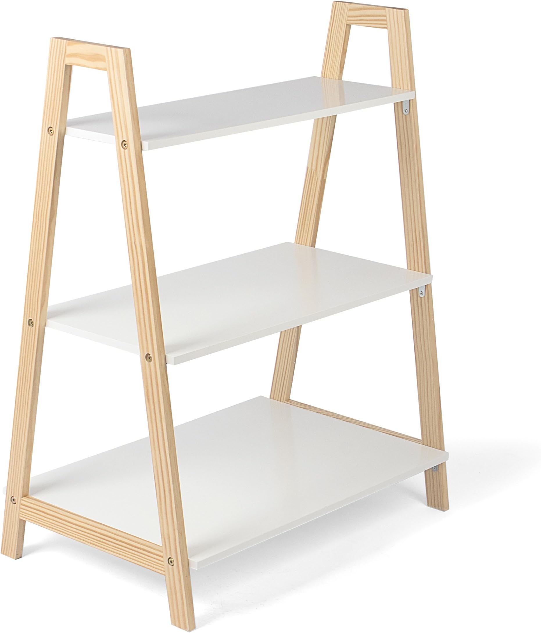 Kledio Children’s Wooden Shelving Unit in White – Kid's Storage Unit – Children's Bookcase with 3 Insertable Shelves – Perfect for Kid's Bedroom