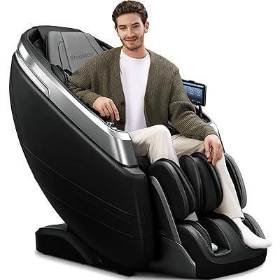 iBooMas 4D Massage Chair, Zero Gravity Massage Chair Full Body with 24 Modes,Automatic Footrest Extension,Sleep Mode,Shoulder Waist and Instep Heat,APP Control,Foot Roller,IBM-P03(Black)