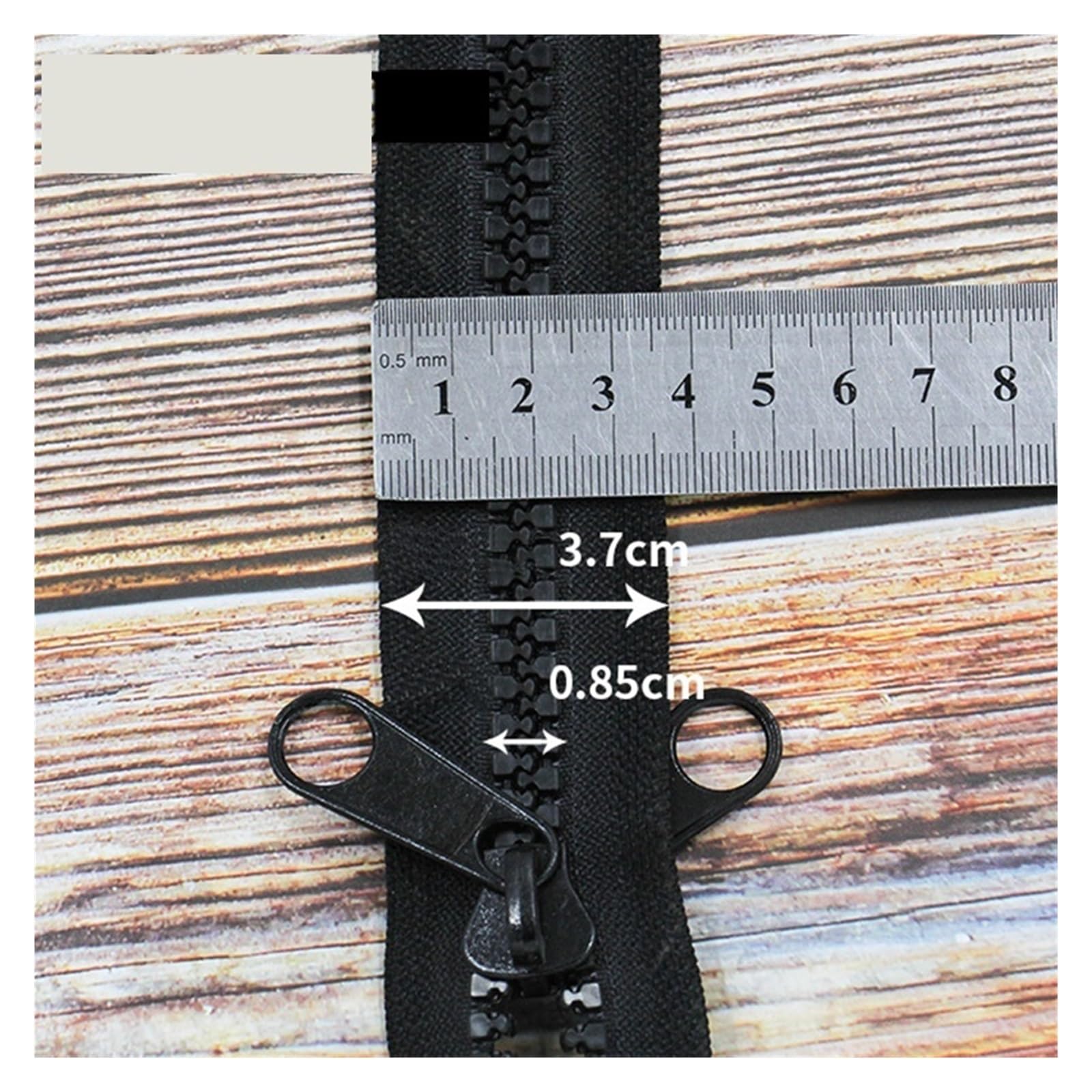 Cerniera Lampo Cerniera 100-600cm Doppi cursori decorativi Cerniera chiusa a due vie for borsa da Tende Cerniere esterne Accessori for cucire fai da te(Black,600cm-1Pc)