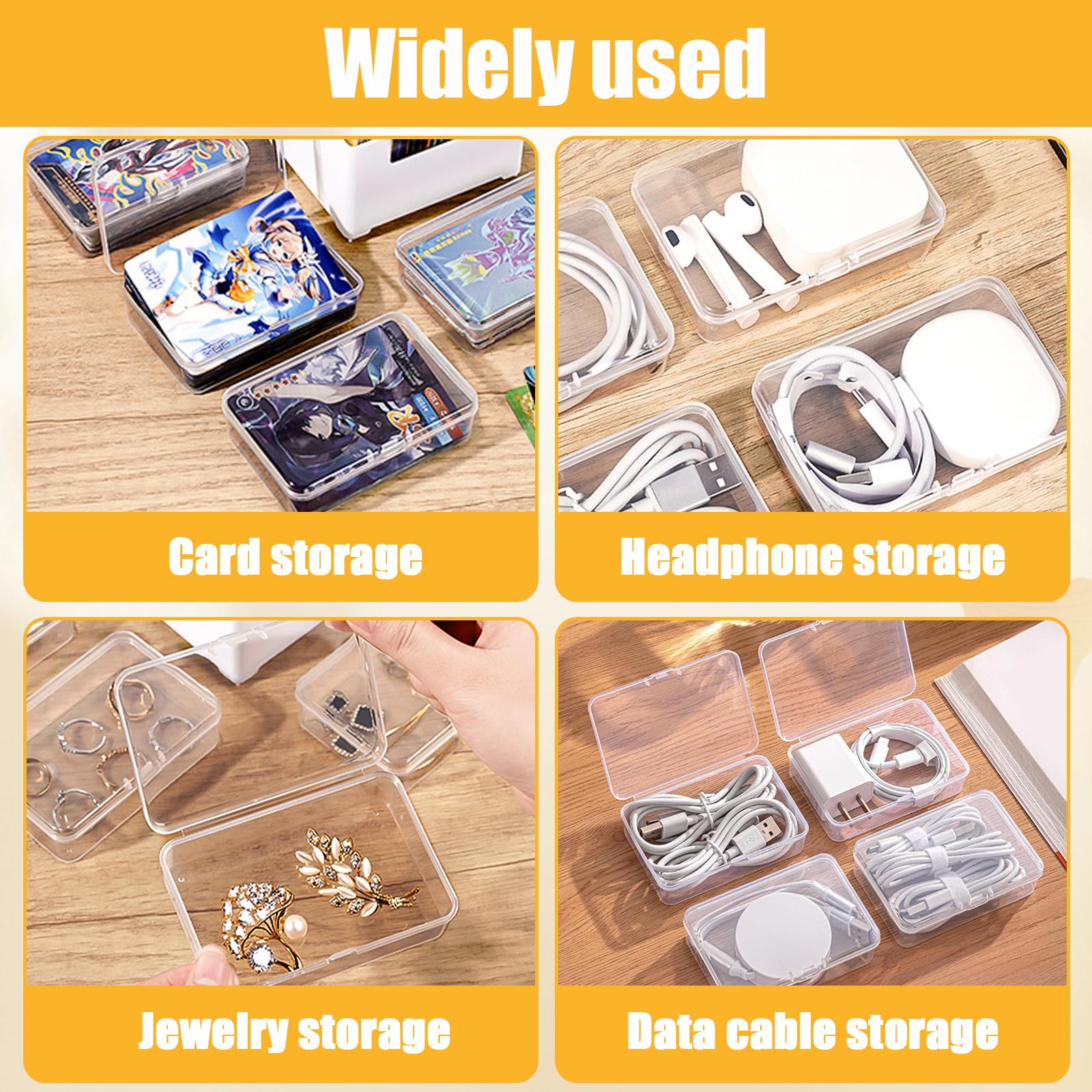 Juego de 12 cajas de almacenamiento de cables de 30 x 10 x 7,5 cm, organizador de alambre con compartimentos divididos para cables de carga, auriculares y pequeños accesorios electrónicos (blanco) — view 4