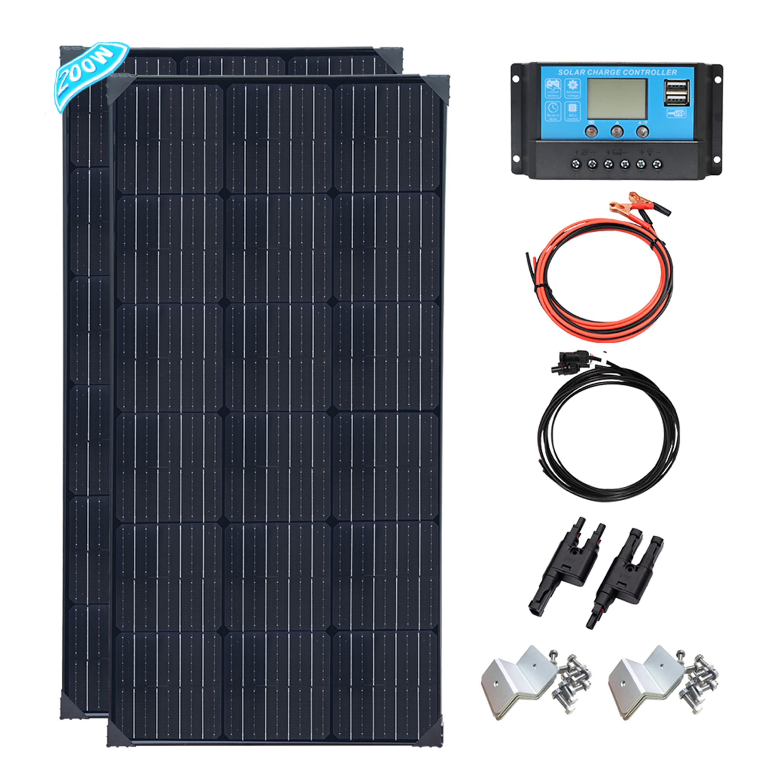 VIE Panneau Solaire 200W 12V Kit De Panneau Solaire Portable 200W 12V