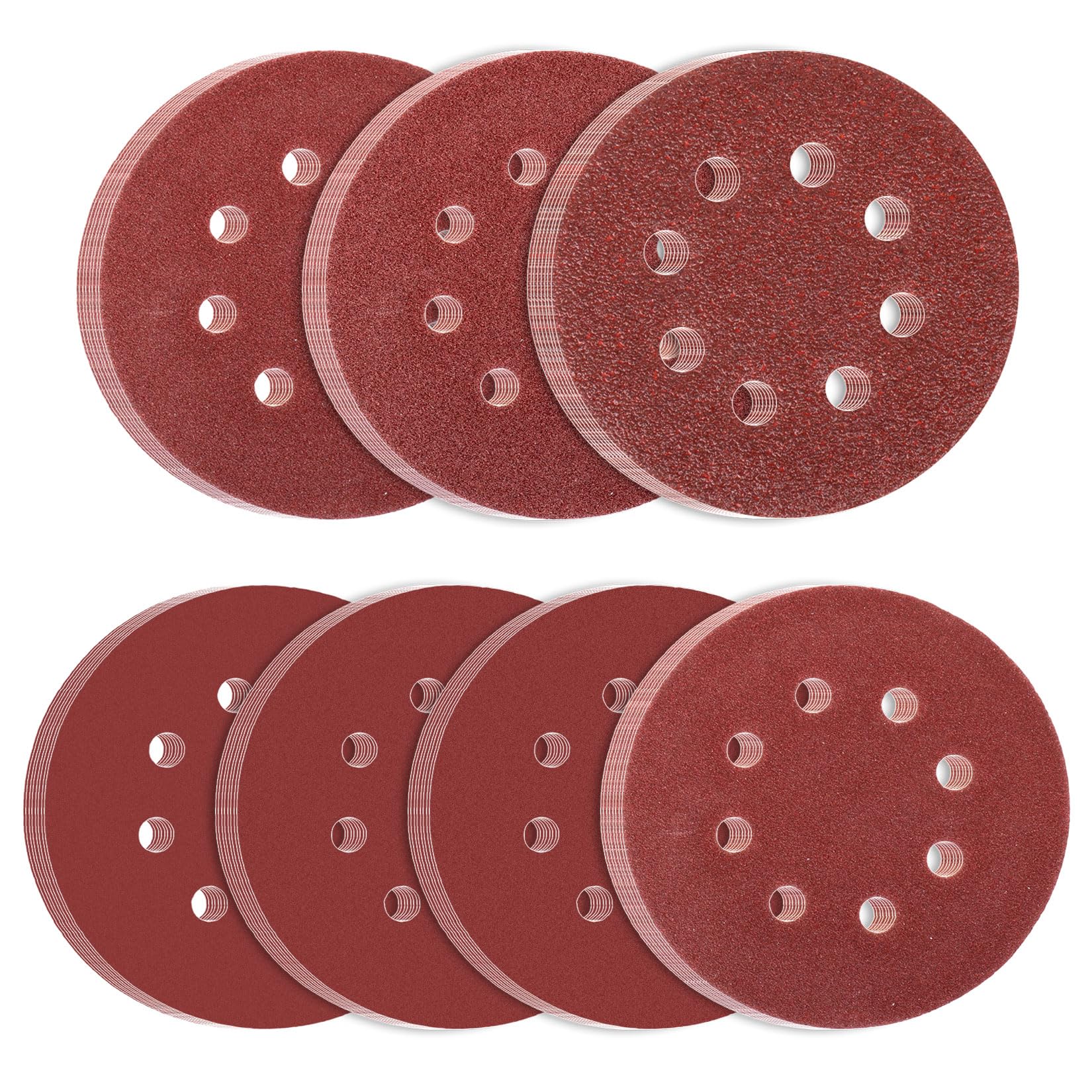 40 Pcs 125mm Sanding Discs for Orbital Sander Pads, 180 Grit Round Sanding Paper with 8 Holes, Hook and Loop Sandpaper for Wood Walls Metal, etc