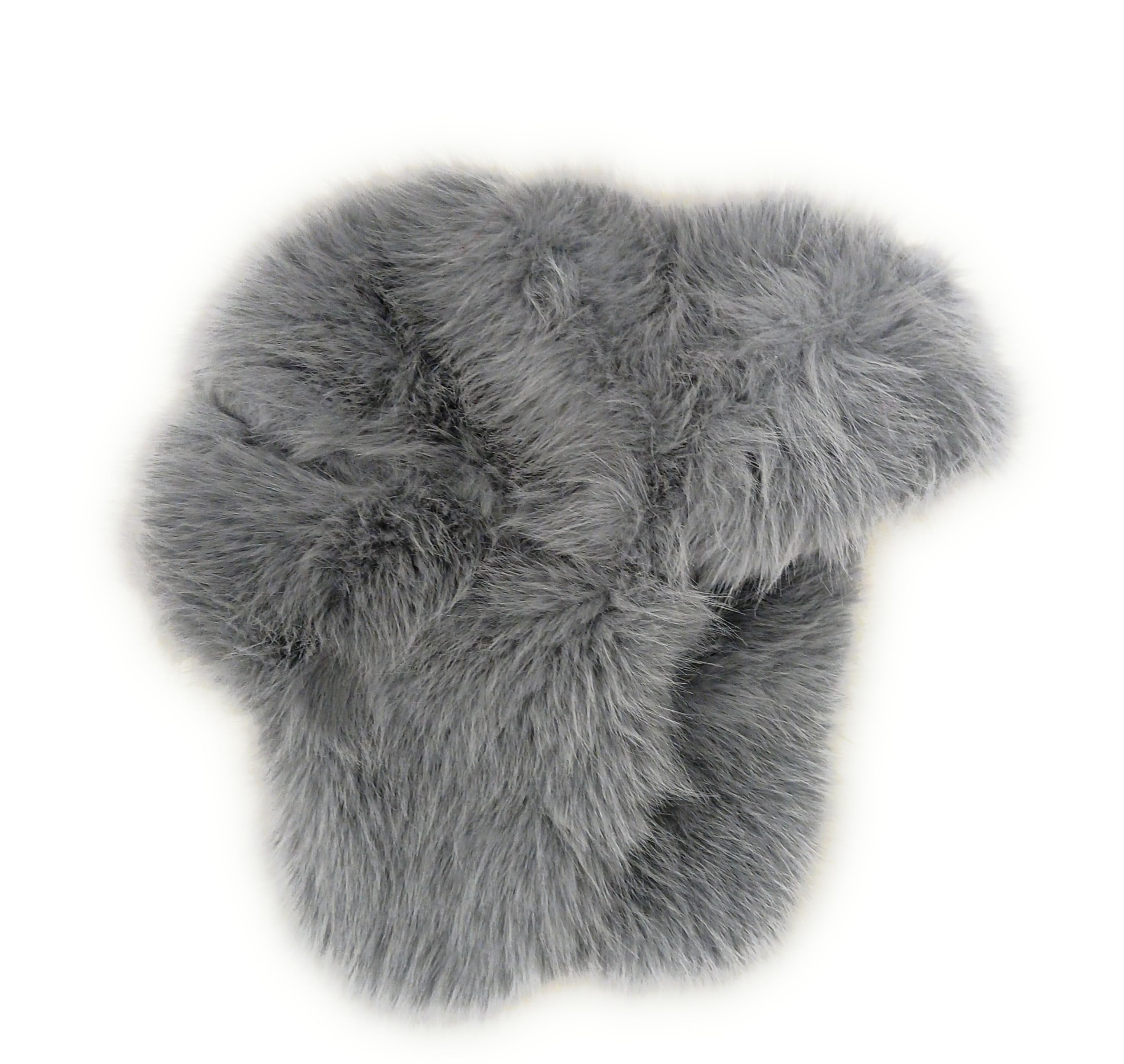 KGM Accessories New Super Fluffy Trapper Hat Soft Fleecy Faux Fur hat - Womens Mens Winter Hats (UK, Alpha, One Size, Grey)