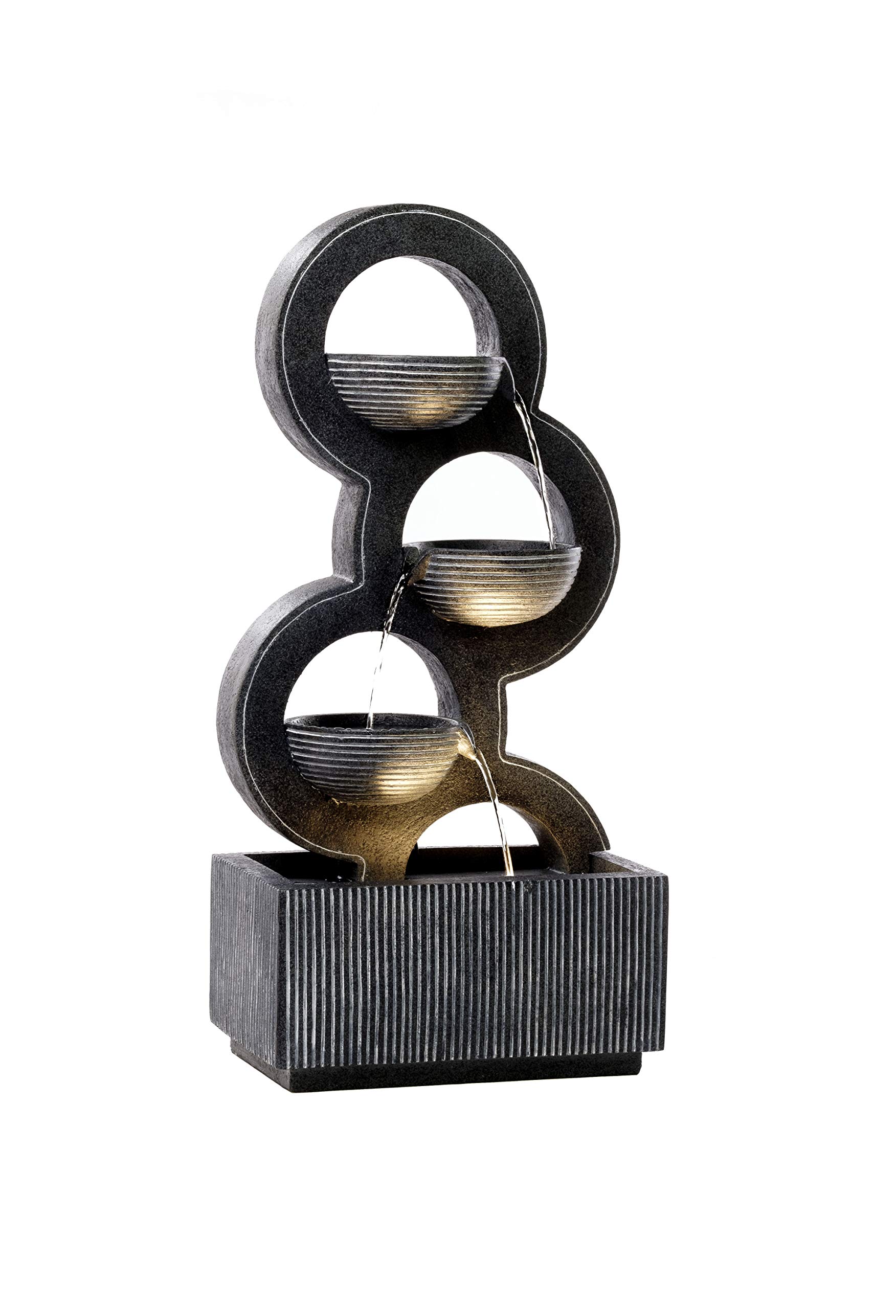 Alfresco Home 74-1511 Forgiveness Resin LED Light and Pump Fountain, Multi-Colored