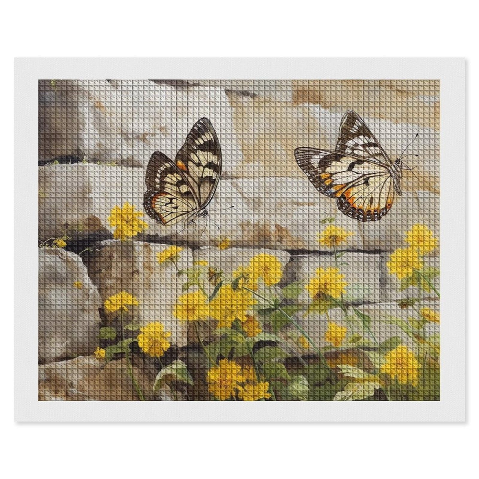 Butterfly on The Wall Diamond Art Kits for Adults, DIY 5D Diamonds Painting Kits for Beginner, Round Full Drill Diamond Dots Painting, 16"x20" Diamonds Pictures Gem Art and Crafts Wall Decor