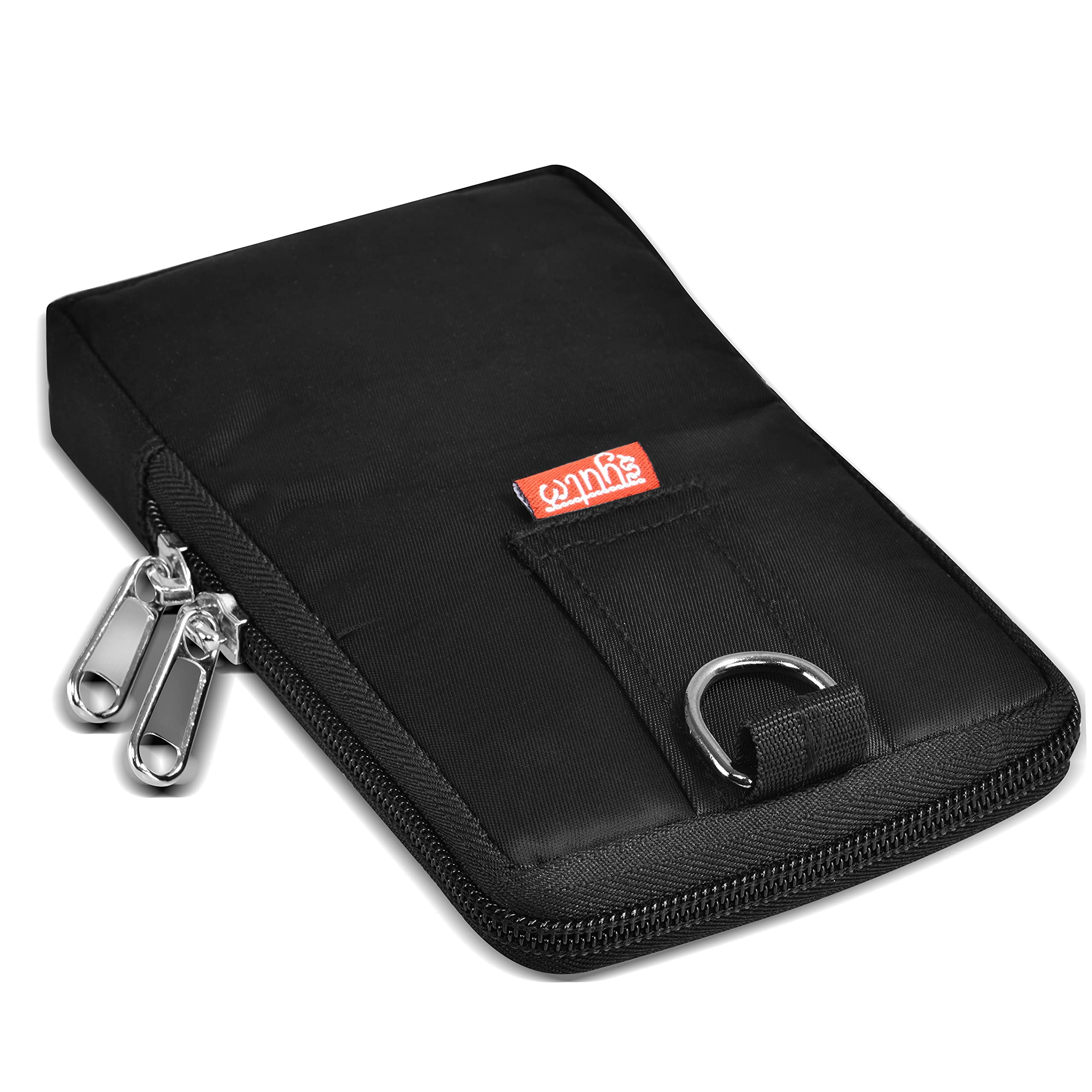 Syutm Men's Multipurpose Black Mobile Pouch with Zip Closure and Compact Phone Case Design for Daily Travel, Office, and Outdoor Use 4