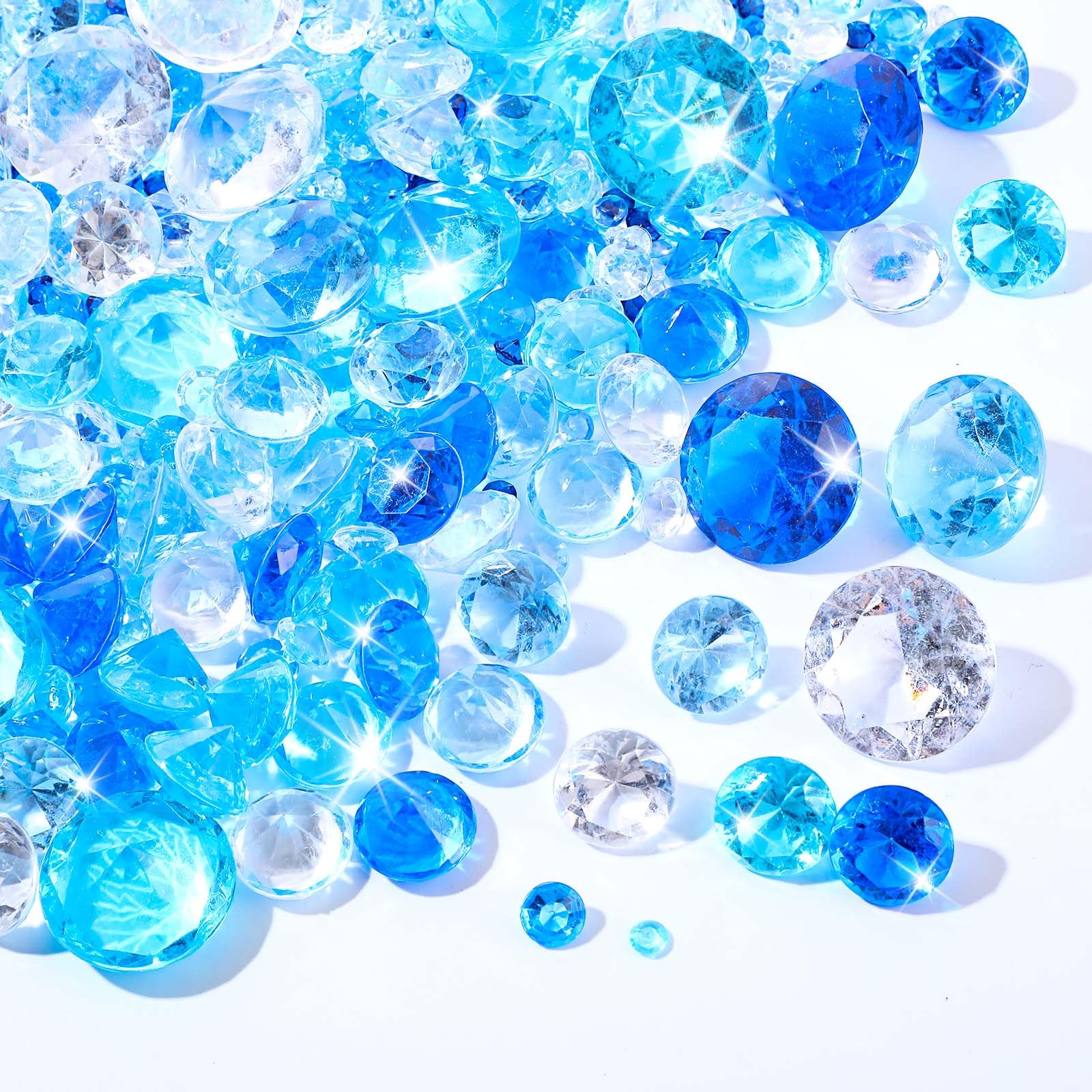 Décoration de table anniversaire strass bleu dégradé pour fête réussie