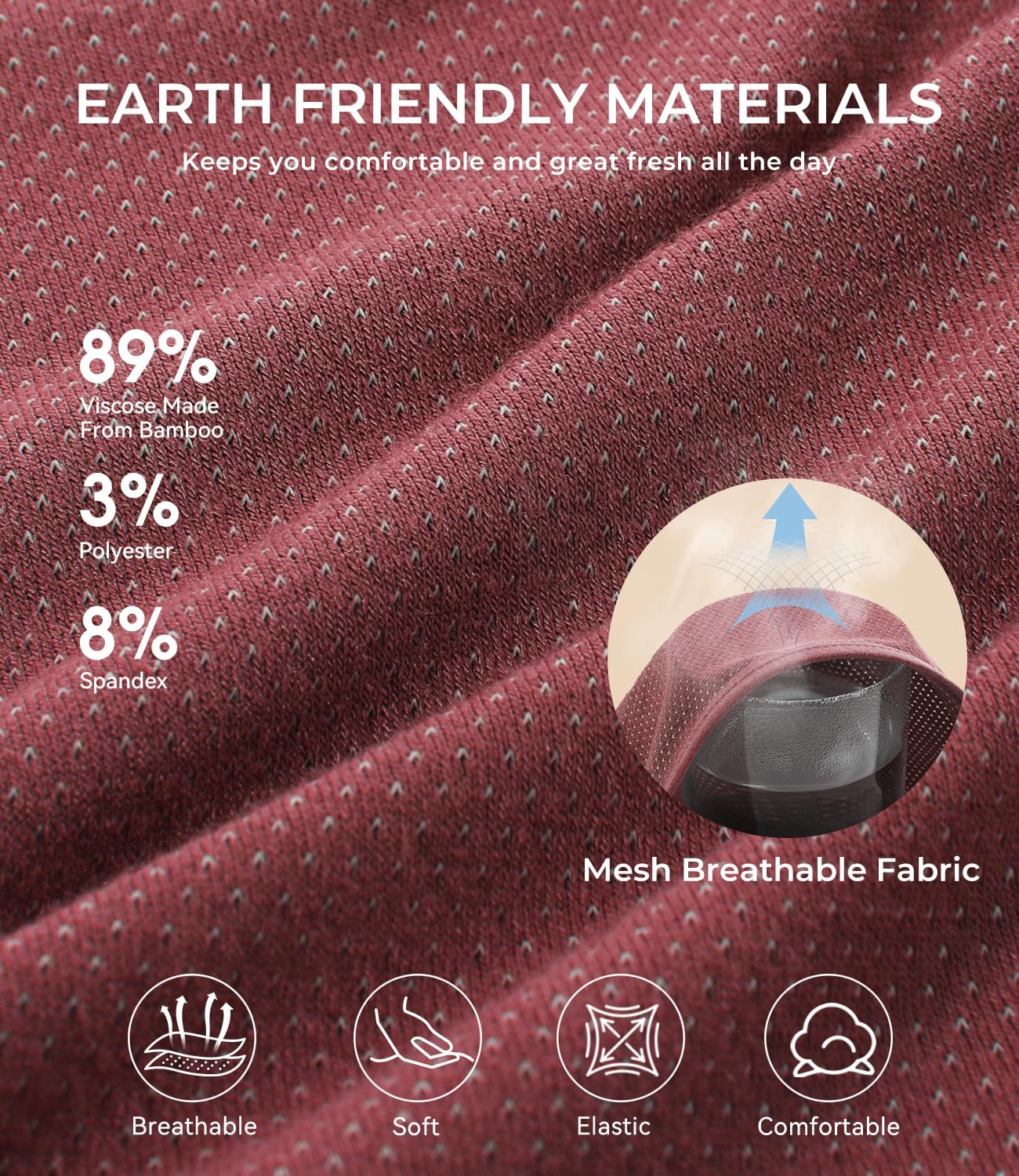 BAMBOO COOL Womens Underwear Breathable Mesh Moisture-Wicking Briefs, Soft & Lightweight Panties - Image 4