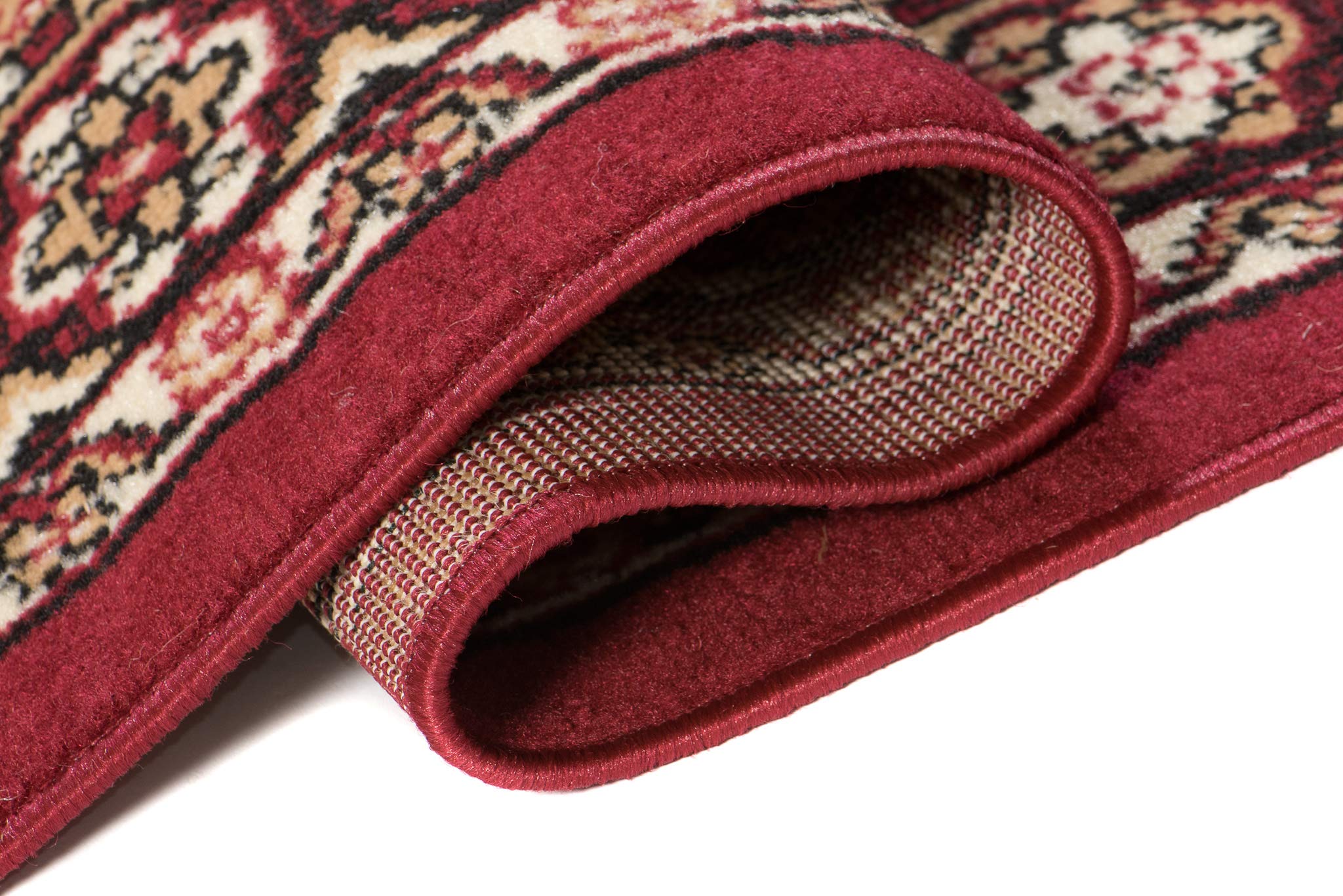 Carpeto Rugs Tappeto Orientale Salotto a Pelo Corto Rosso Bordeaux Bordò 200 x 300 cm Classico Persian Design