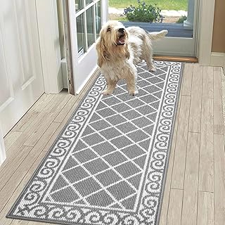 HEBE Indoor Door Mat Runner 20"x59" Non Slip Front Door Welcome Mats Washable Shoe Mats Dirt Trapper for Entryway Low Profile Kitchen Carpet for Entrance Hallways Entrance Mat for Dogs