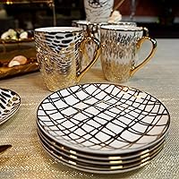 Vista 9 de Certified International Matrix Gold Plated 6" Luncheon/Canape Plates, Set of 6 Assorted Designs