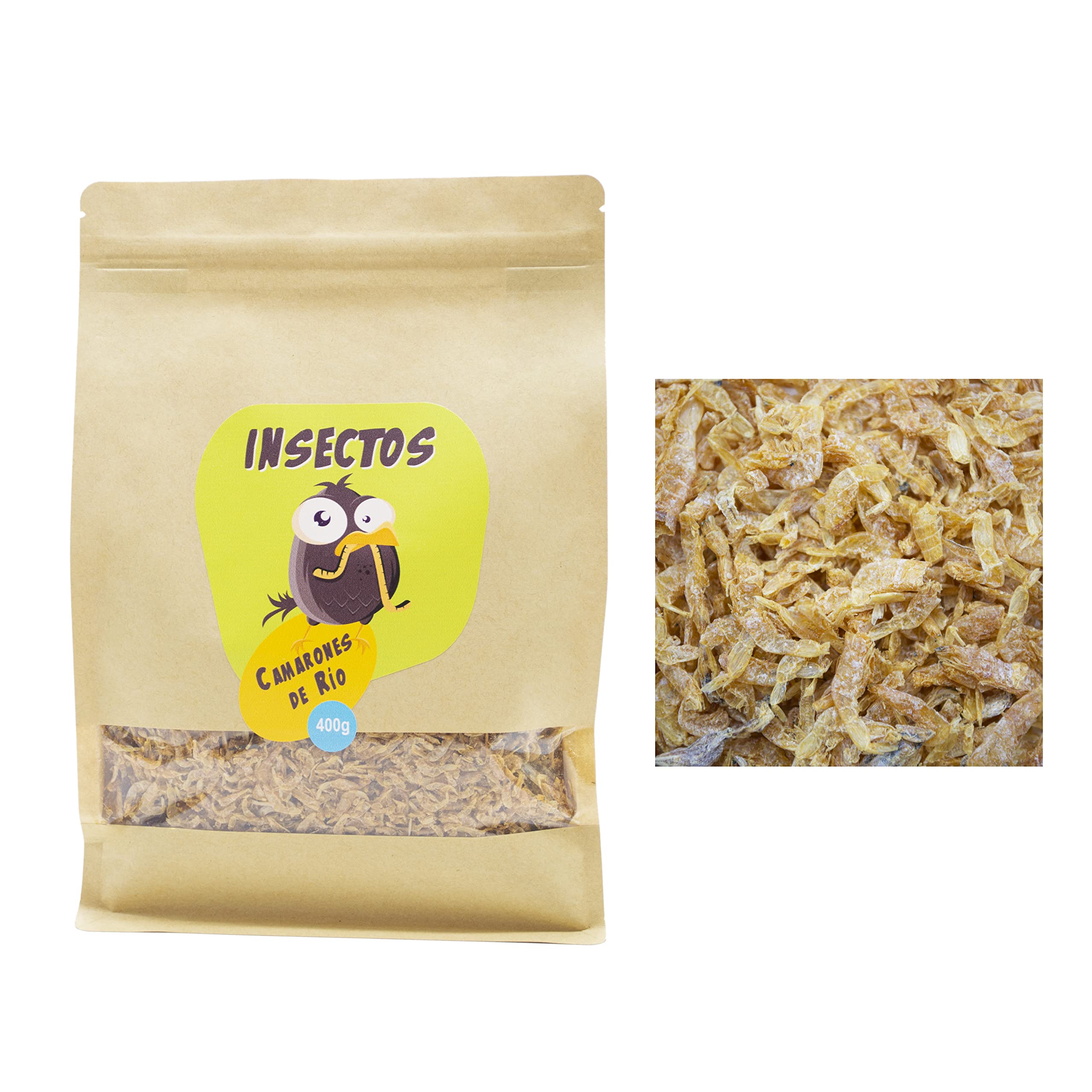 Camarones de Río Deshidratados 400g – Insectos Secos para la Alimentación de Tortugas, Peces y Aves – Alimento complementario Rico en Proteínas