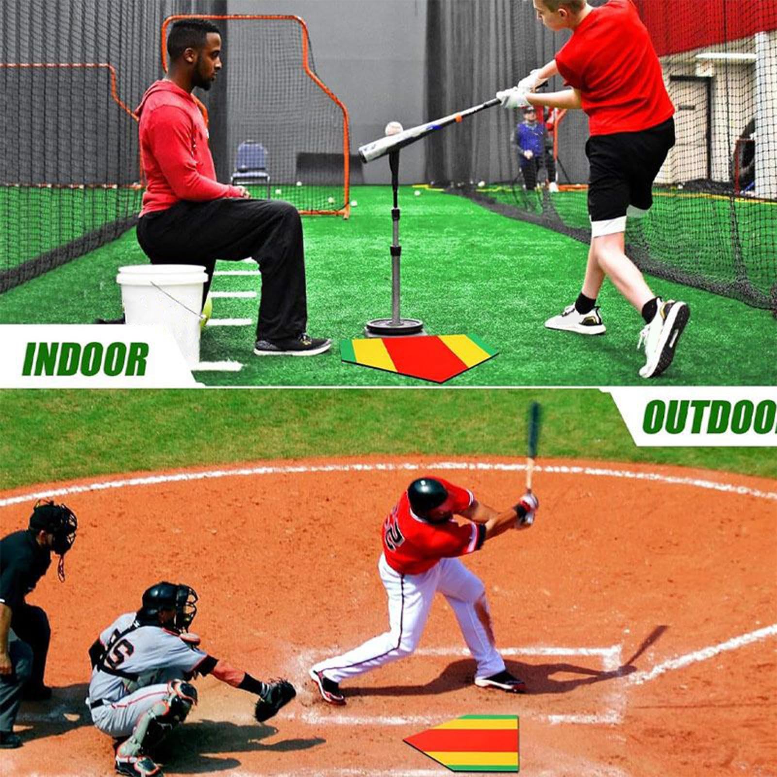 Veasbuu Baseball-Schlagmatte – Faltbar, Rutschfest, 43x43 Cm, Silikon, Für Training Von Schlagtechniken Veasbuu Baseball-Schlagmatte – Faltbar, Rutschfest, 43x43 Cm, Silikon, Für Training Von Schlagtechniken
