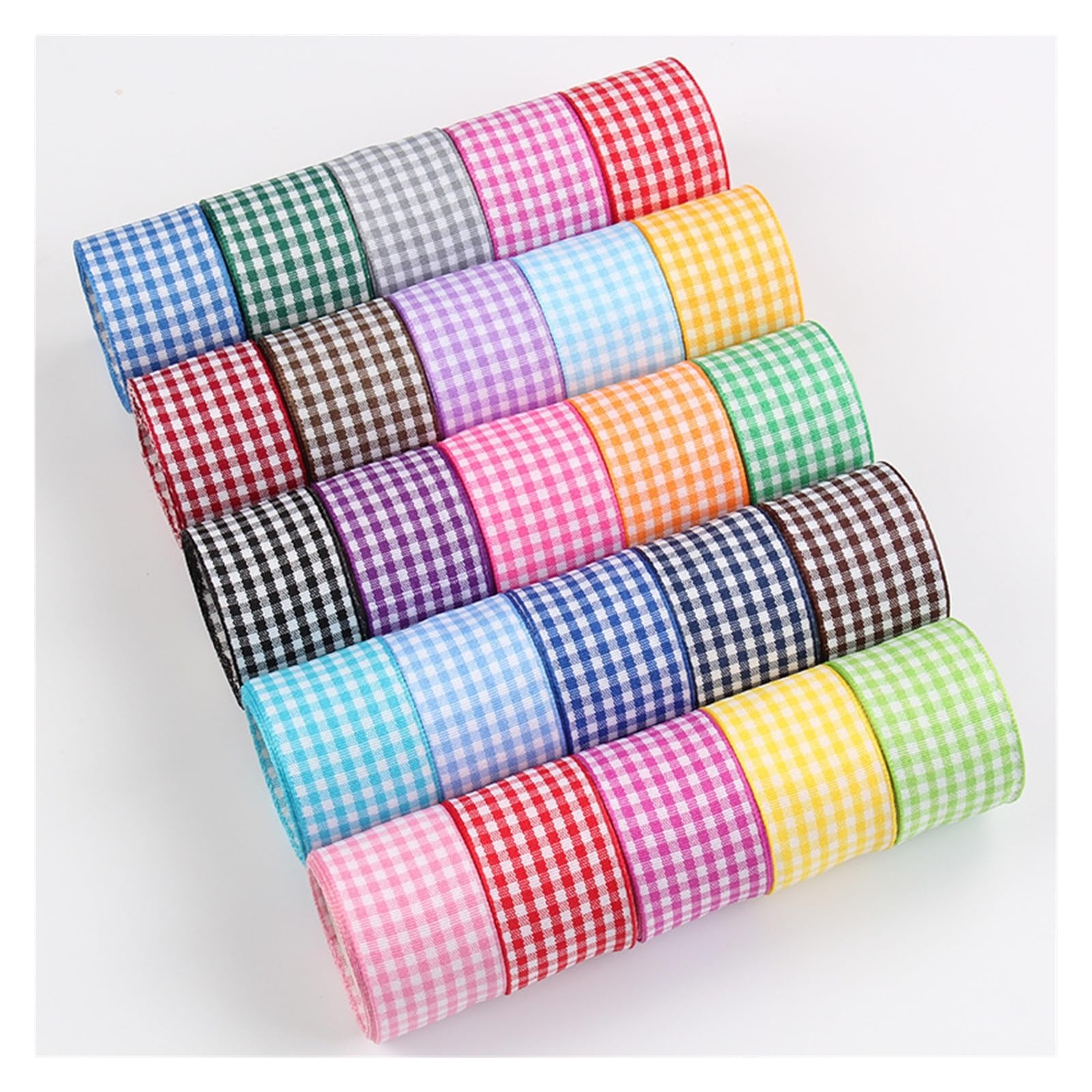 Karierte Bandrolle aus Baumwolle mit Gingham-Karomuster