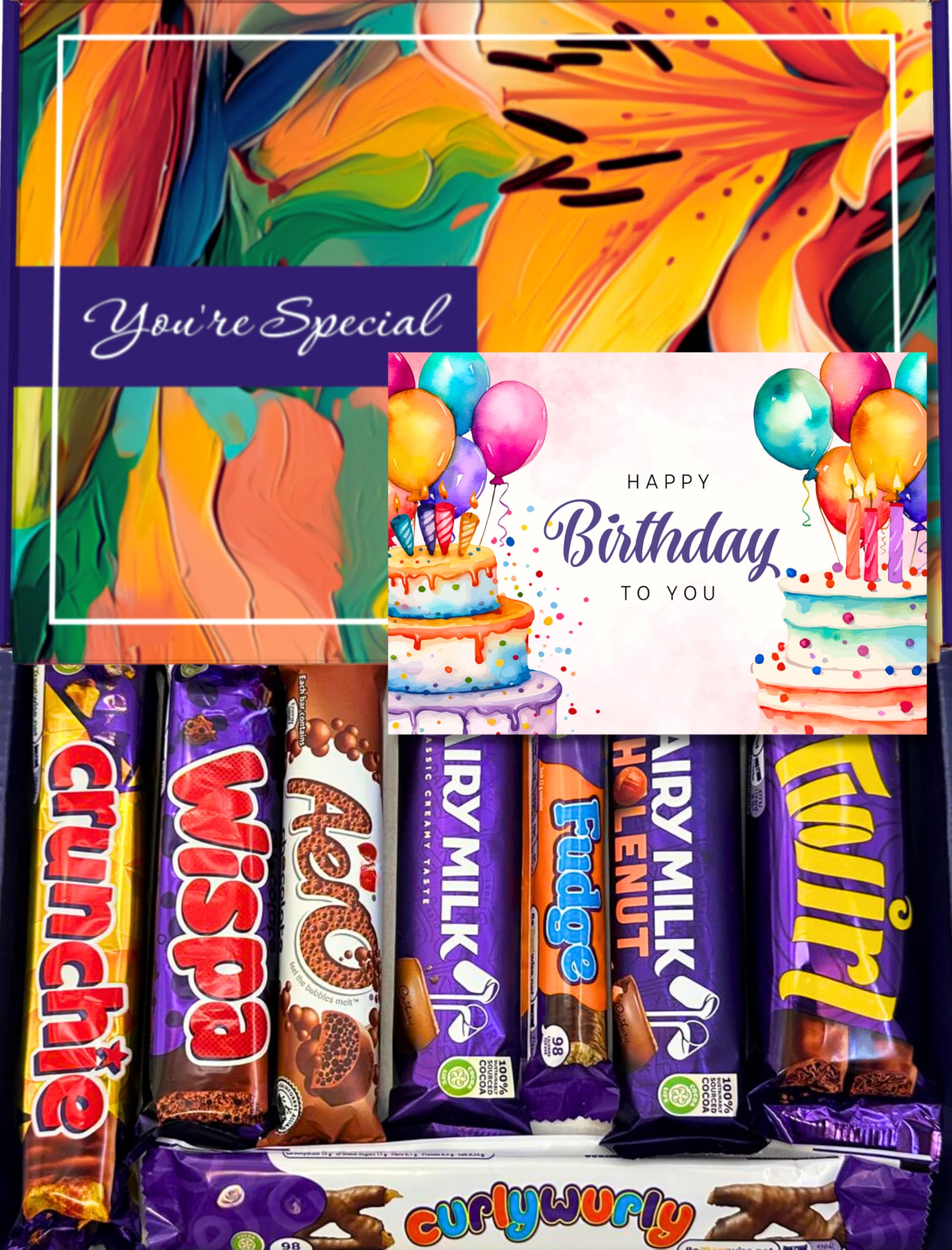 Chocolate Gift Box - Letterbox Hamper - For Kids - Him and Her (Happy Birthday)