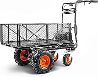 SuperHandy 48V Electric Power Wagon Wheelbarrow - 660lbs Load, 1000lbs Hauling, Modular Cargo Bed for Farm & Garden