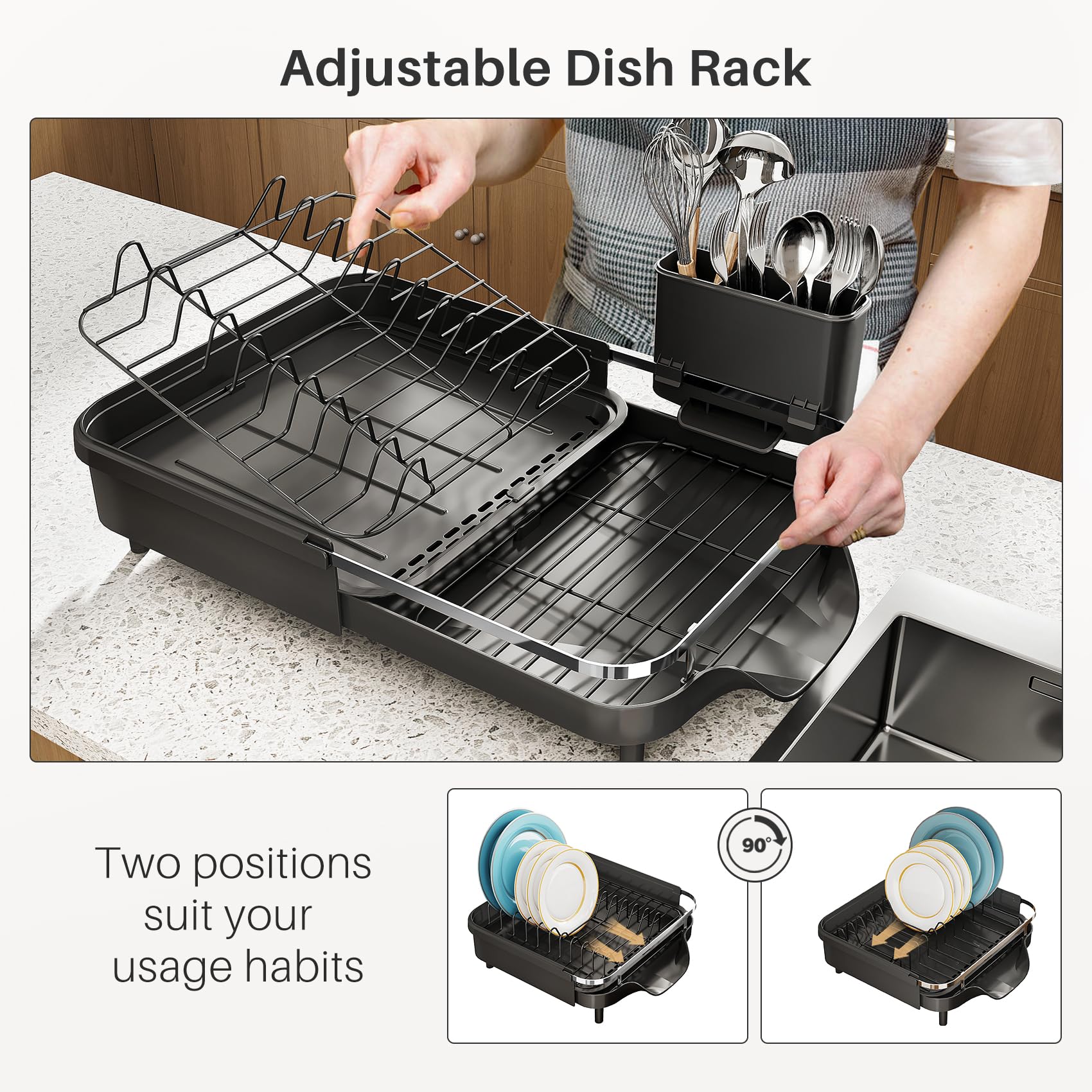 Dish Rack Box Snapklik.com : Large Dish Drying Rack - Expandable Dish Rack For ...