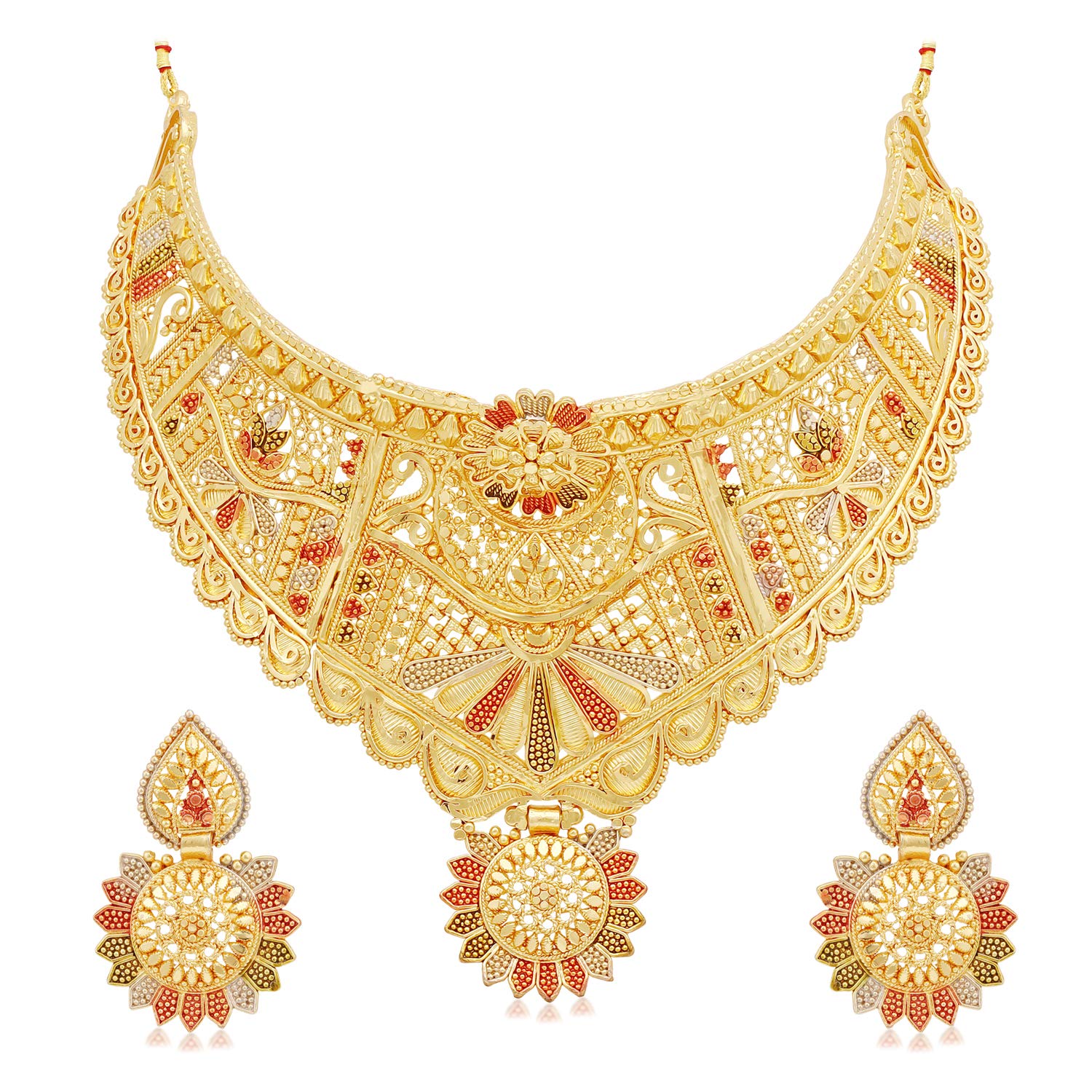 Sukkhi Incredible 24 Carat Gold Plated Choker Necklace Set for Women (SKR67368) (B08G2DP96Q) Amazon Price History, Amazon Price Tracker