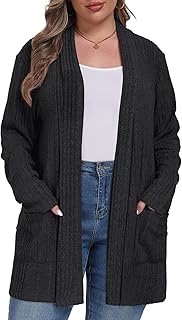 Womens Plus Size Cardigan Open Front Easy to Wear Casual Knit Sweaters w...