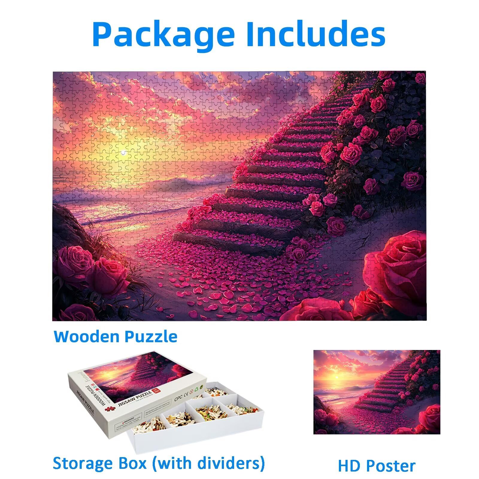 Puzzle Fleur 4000 Pièces Adultes, Puzzle 4000 Pièces pour Adultes et Enfants à Partir de 14 Ans, Paysage Puzzles Bois de Qualité Supérieure avec Une Boîte d'emballage Exquise, Cadeau Femme, -2117
