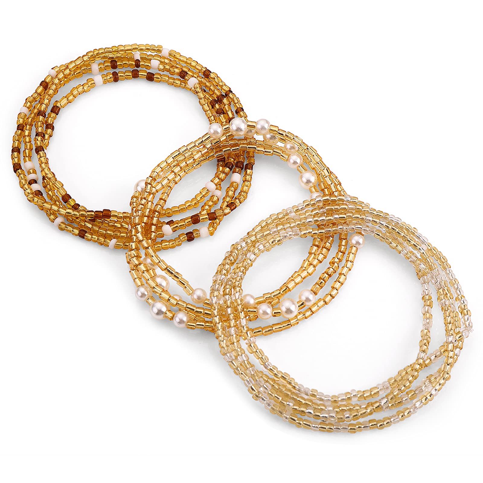 Set De 6 Chaînes De Ventre Africaines - Perles Colorées 80cm Extensibles | Style Baya Pour Plage Ou Fête
