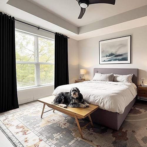 Miniatura 6 de PONY DANCE Paneles de cortinas opacas cortas para ventana de 40 pulgadas de largo, cortinas con aislamiento térmico para dormitorio, armario,