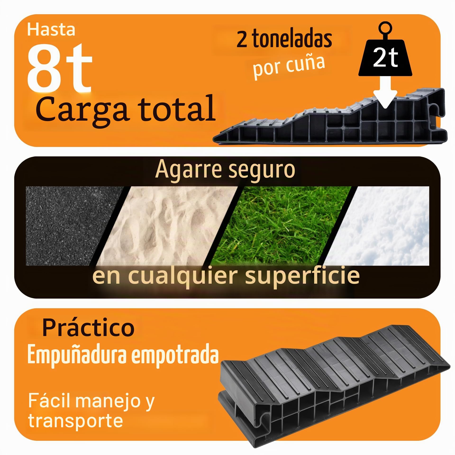 Froli – Cuñas niveladoras, 2 unidades, para caravanas y autocaravanas, hasta 8000 kg