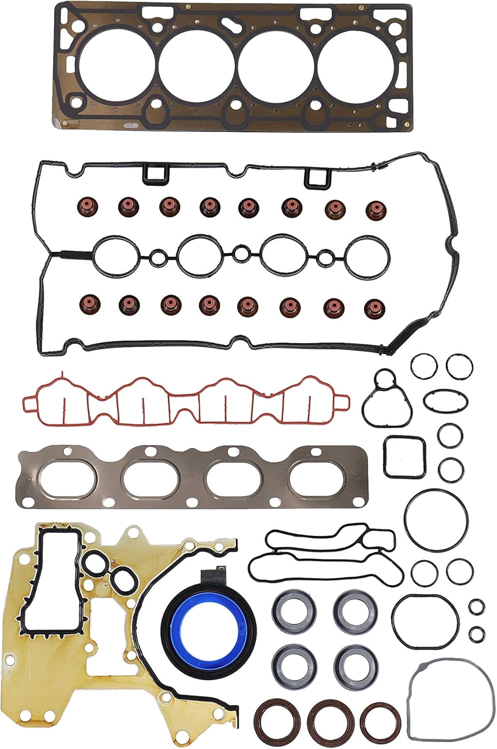 DNJ EK340 Engine Rebuild Kit for 2009-2011 Chevrolet Pontiac Aveo Aveo5 G3 1.6L L4 16V DOHC 1598cc