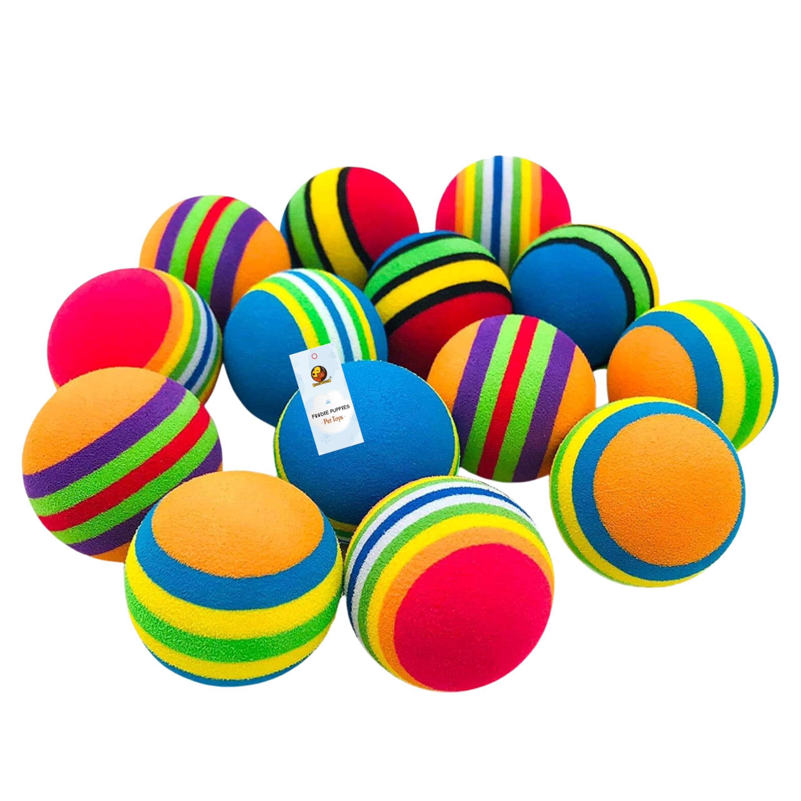 Foodie Puppies Cat Ball Toy (Pack of 15) – Colorful Foam Mini Balls for Cats & Kittens | Soft Sponge Interactive Play To