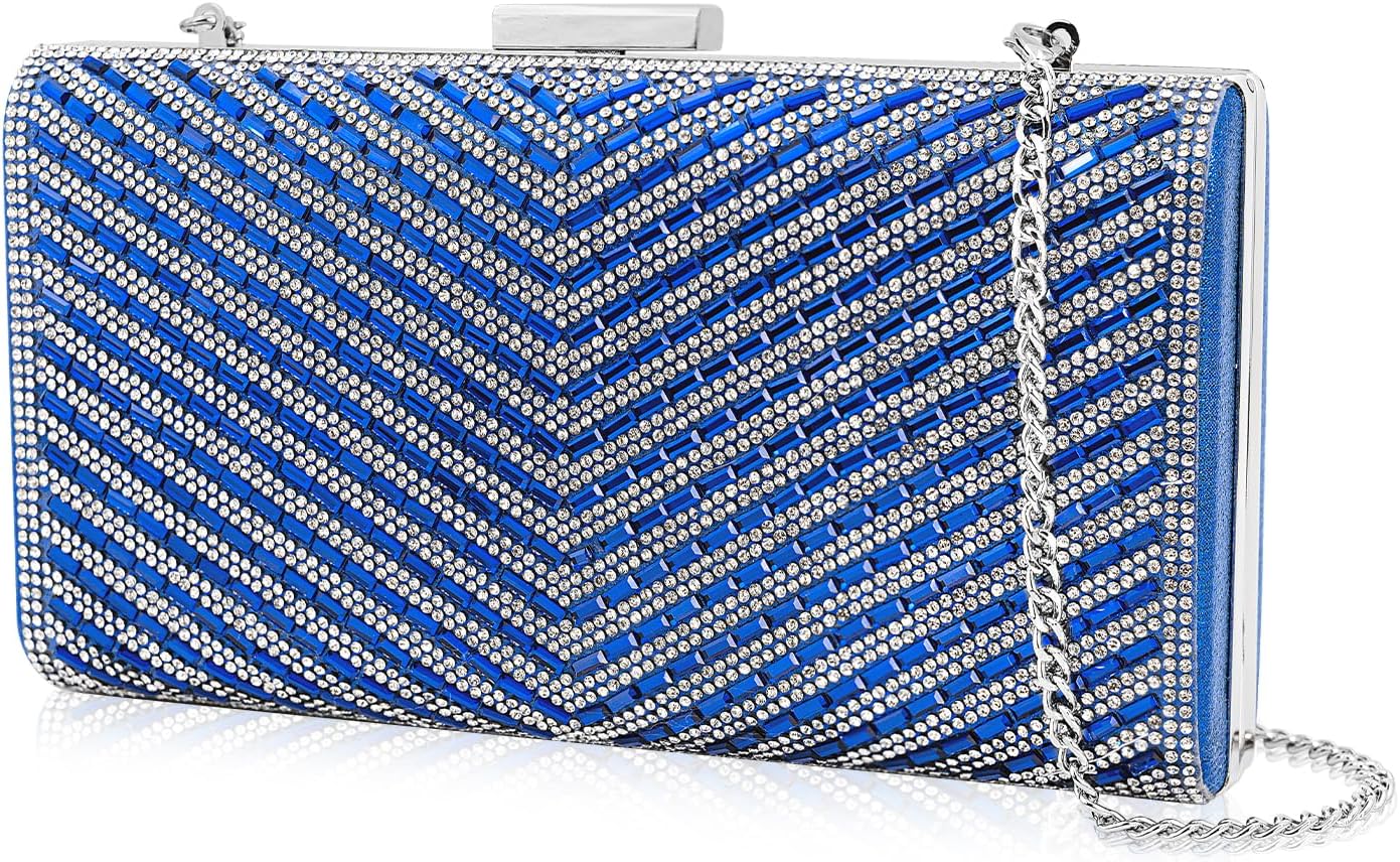 Sparkly Rhinestone Clutch for Bridal Glitter Metal Clasp Purse Formal Party and Wedding Evening Bag For Women