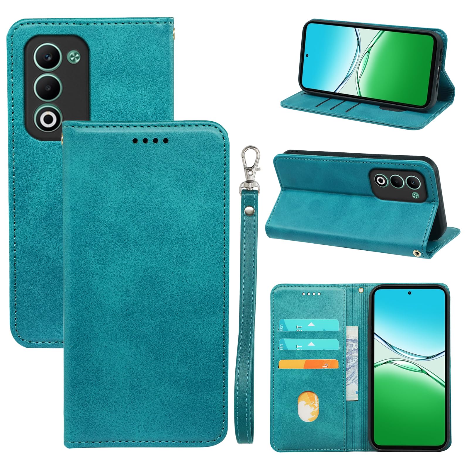 iCarez OPPO A5 5G 用 ケース 手帳型 ‌ ‌[2026新デザイン]‌ PUレザー TPU 耐衝撃 防塵 マグネット式 スタンド機能 携帯ケース カードポケット3枚収納 オッポa5 5g OPG06 A502OP 対応 6.7インチ スマホケース (ブラック)