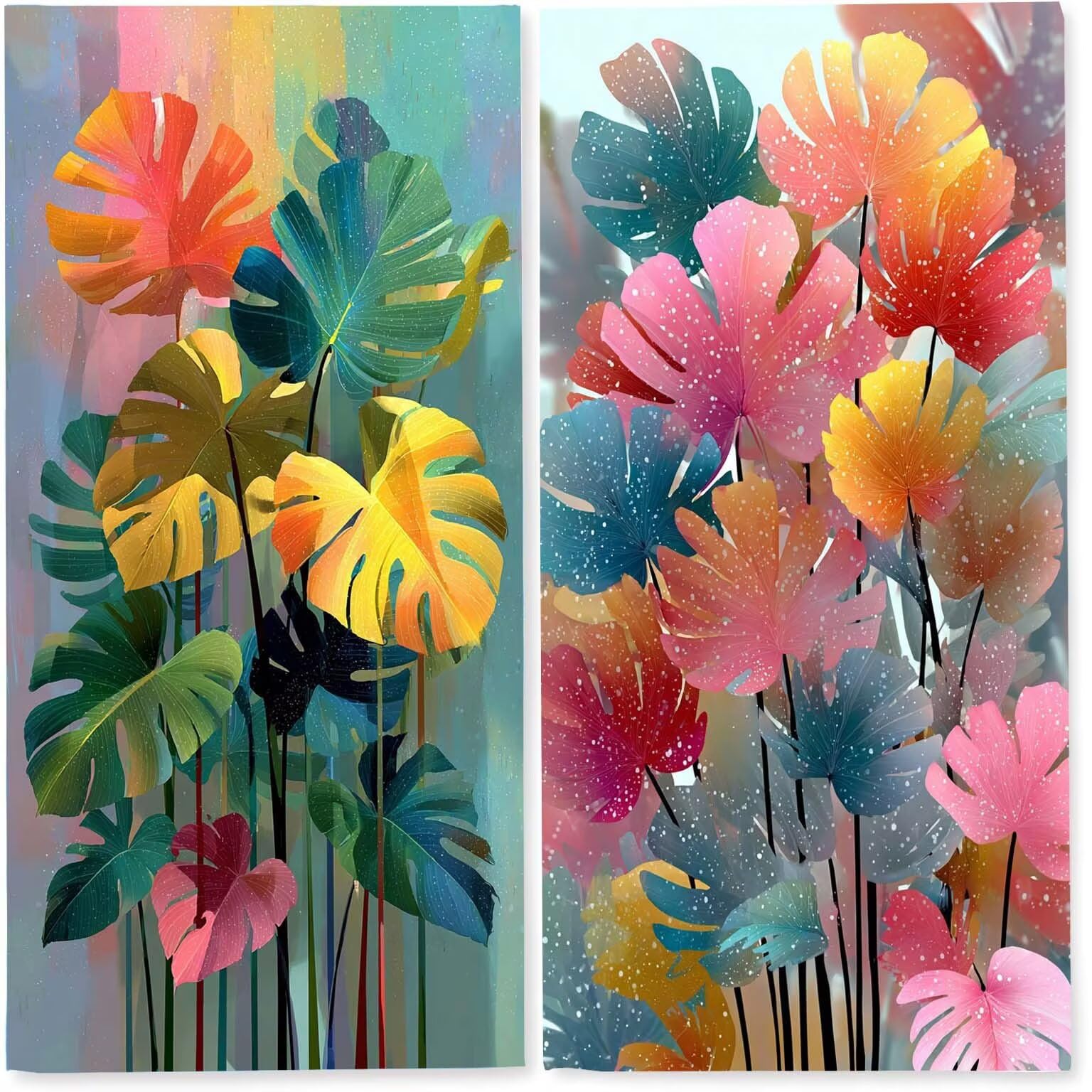 Ręcznik plażowy XXL, zestaw 2 szt., ręcznik z mikrofibry, ręcznik plażowy 220 x 100 cm, szybkoschnący, ręcznik plażowy, ręcznik plażowy, bez piasku, ściereczka z mikrofibry (proste liście) z-2016
