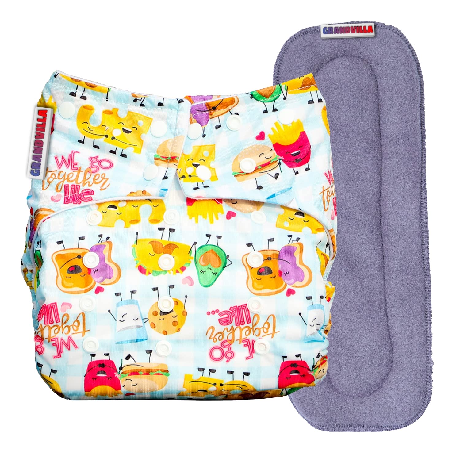 GRANDVILLA Freesize Adjustable, Washable and Reusable Cloth Diaper for babies 0-3 Years | Baby Washable Cloth Diaper Nappies with Wet-Free Inserts | Cloth Diaper for babies 0-3 Years