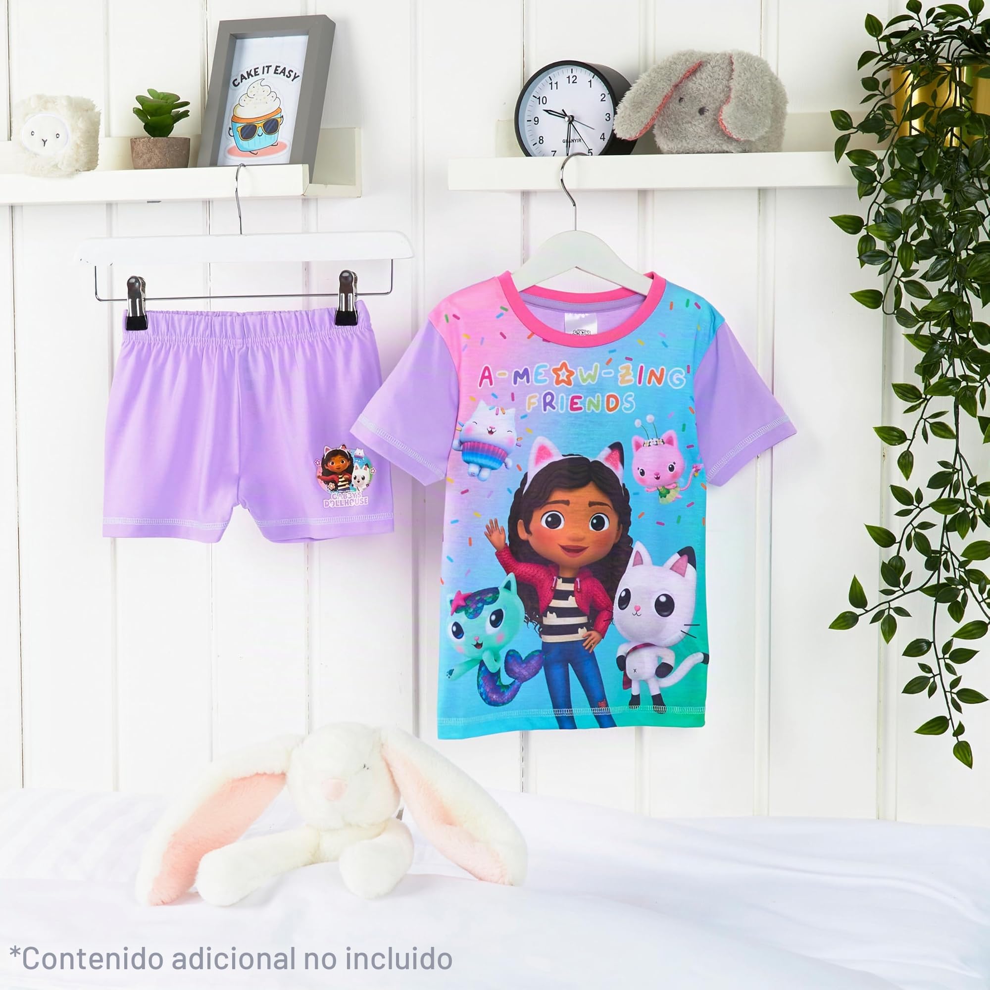 Gabby's Dollhouse Corto Transpirable Conjunto Pijama Niña - Regalo para Niña (Morado/Multi, 5-6 Años)