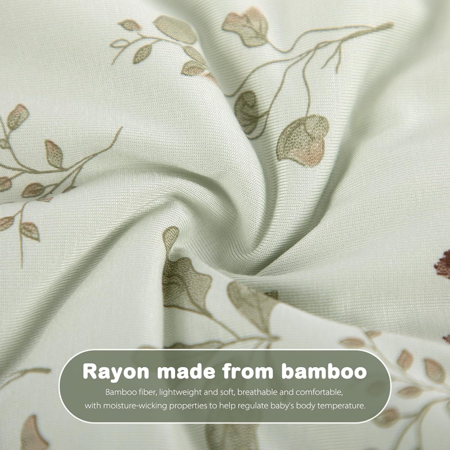 Mosebears Unisex Rayon Made from Bamboo Sleep Sack with 2-Way Zipper,2.5 Tog Baby Winter Sleep Sack(Green Animal,6-18 Months) - Image 4