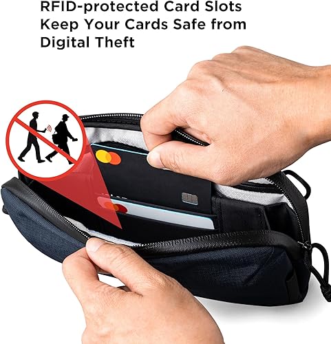 Miniatura 5 de ALPAKA Flight Pouch Pro - Bolsa cruzada de 0.7 L para mujeres y hombres con bloqueo RFID, bolsa para pasaporte, tela Axoflux 400D resistente a la